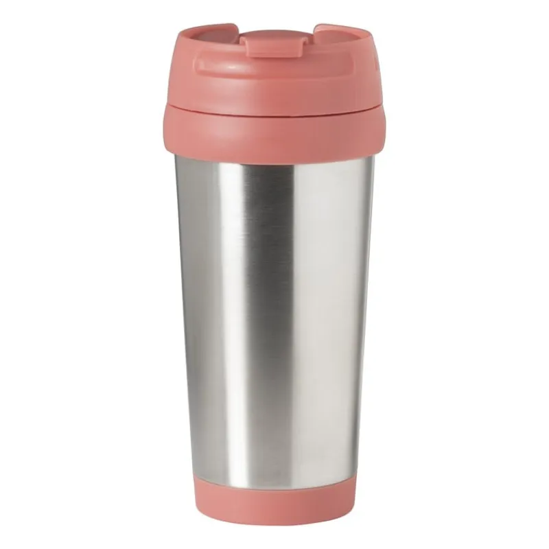 Xenos Drinkflessen-Travel beker - roze - 450 ml