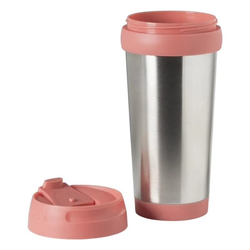 Xenos Drinkflessen-Travel beker - roze - 450 ml
