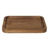 Xenos Borrelplanken|Kaarsenplateaus-tray acacia klein - bruin - 14x18x1.5 cm