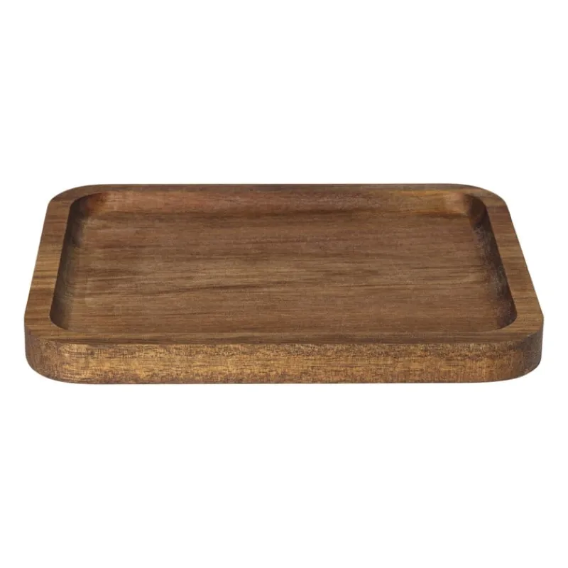Xenos Borrelplanken|Kaarsenplateaus-tray acacia klein - bruin - 14x18x1.5 cm