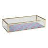 Xenos Sieraden Opbergen-Tray goud met blokjes klein - goud/roze/blauw