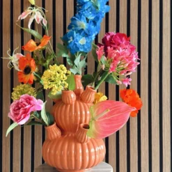 Xenos Kerstcadeaus|Vazen-Tulpenvaas groot - roze - ø21.5x29.5 cm