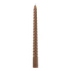 Xenos Kerstcadeaus|Dinerkaarsen-Twisted dinerkaars - terra - ⌀2x25 cm