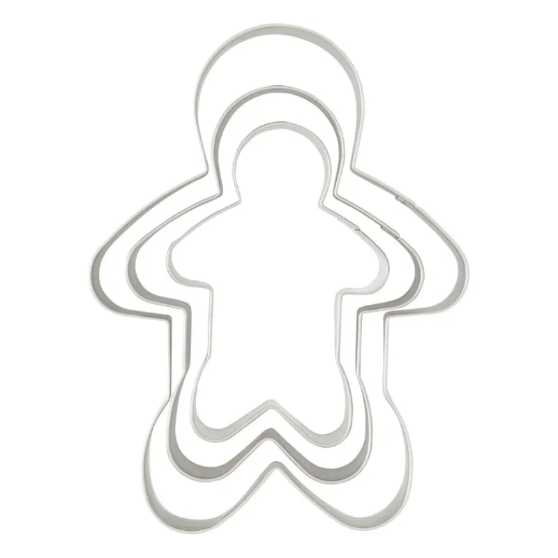 Xenos Bakvormen|Kerst Bakken-Uitsteekvormpjes gingerbread man - set van 3