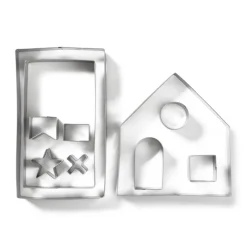 Xenos Bakvormen|Kerst Bakken-Uitsteekvormpjes gingerbread huis - set van 10
