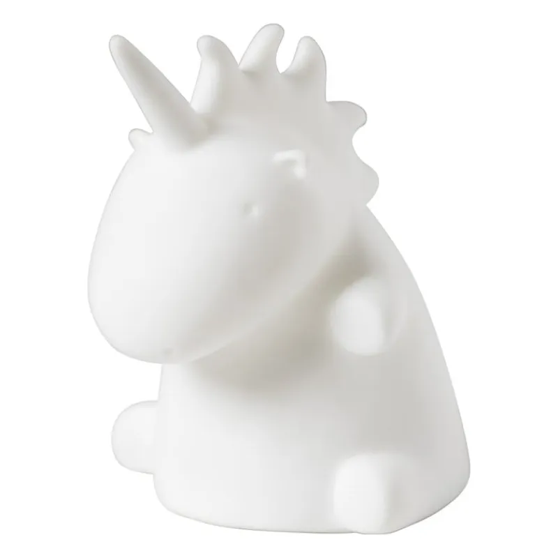 Xenos Kerstcadeaus|Led Lampen-Unicorn lamp LED - wit - 9x10x11,5 cm