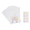 Xenos Kinderfeestjes-Unicorn uitdeelzakjes - multikleur - set van 8