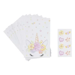 Xenos Kinderfeestjes-Unicorn uitdeelzakjes - multikleur - set van 8