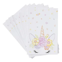 Xenos Kinderfeestjes-Unicorn uitdeelzakjes - multikleur - set van 8