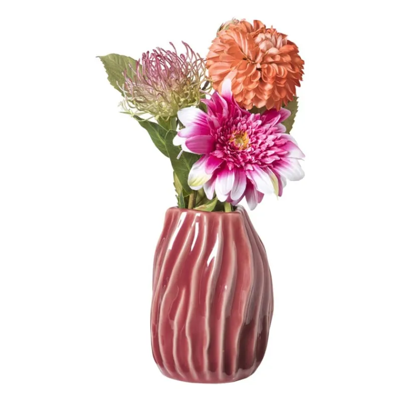 Xenos Kerstcadeaus|Vazen-Vaas gedraaid - rood - ø13.4x17 cm