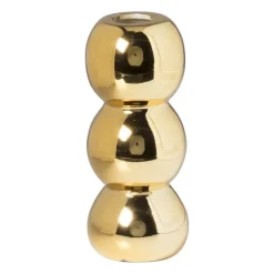 Xenos Vazen|Vazen-Vaas geribbeld - goud - ø12.5x5 cm