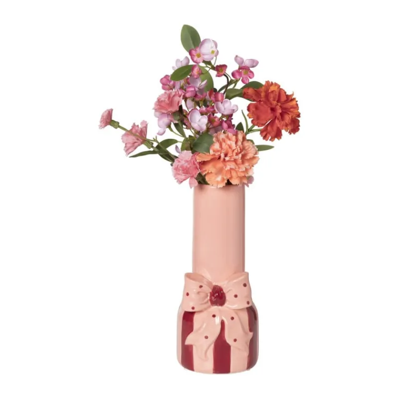 Xenos Vazen|Vazen-Vaas strik - roze/rood - 25x11.5x11.4 cm