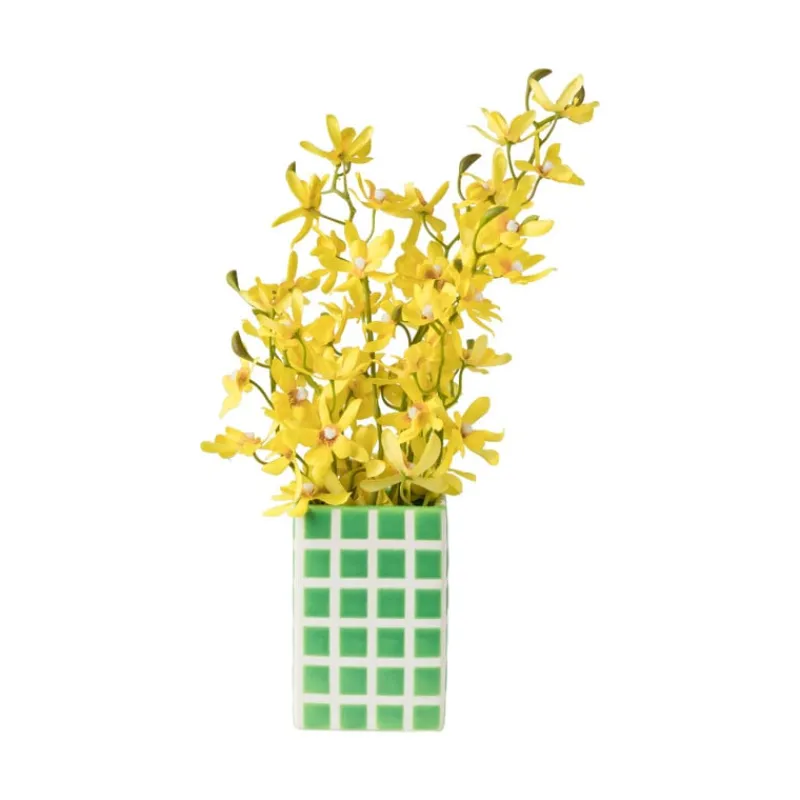 Xenos Vazen|Vazen-Vaas tegel klein - groen - 12x8x8 cm