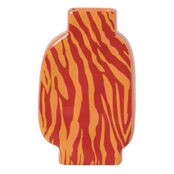 Xenos Vazen|Vazen-Vaas zebra - rood/oranje - 20.8x13x5.2 cm