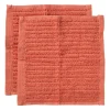 Xenos Schoonmaakdoekjes-Vaatdoekjes - rood - 20x20 cm - set van 2