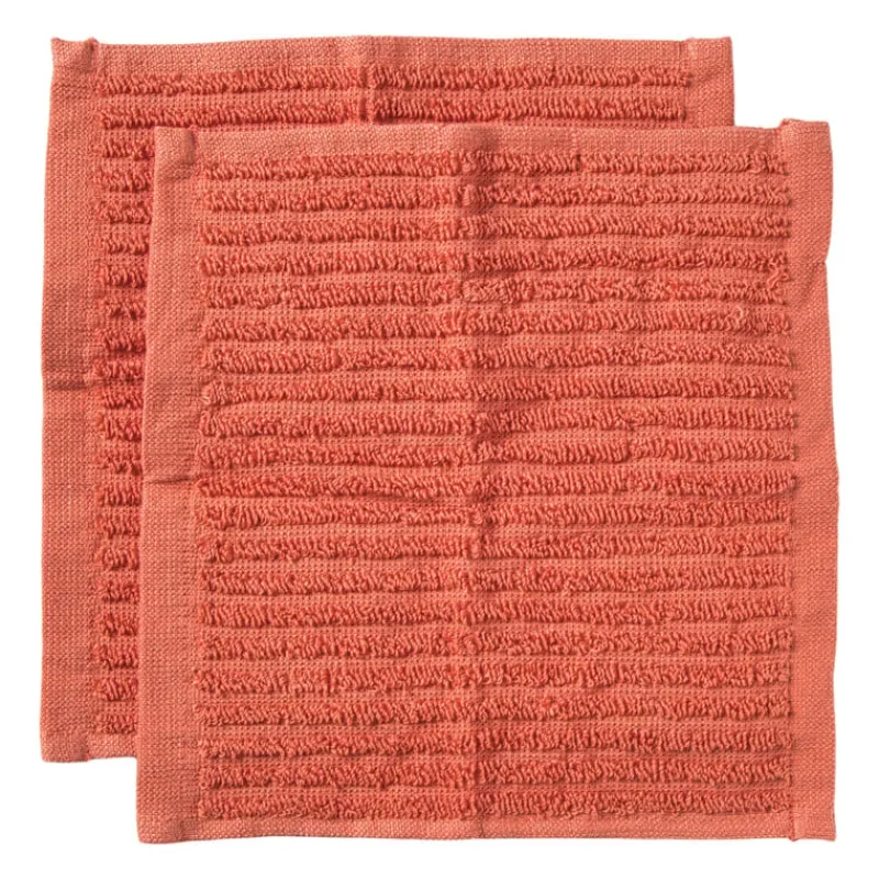 Xenos Schoonmaakdoekjes-Vaatdoekjes - rood - 20x20 cm - set van 2