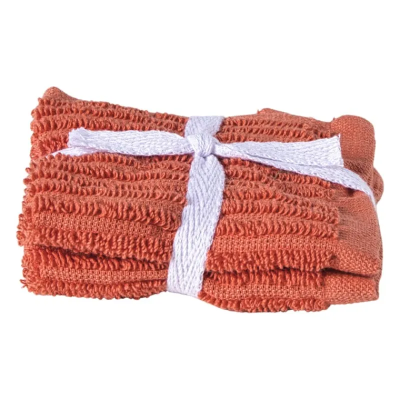 Xenos Schoonmaakdoekjes-Vaatdoekjes - rood - 20x20 cm - set van 2