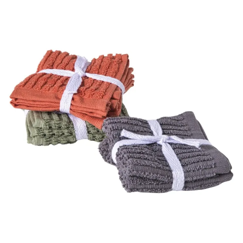 Xenos Schoonmaakdoekjes-Vaatdoekjes - rood - 20x20 cm - set van 2