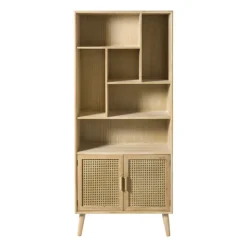 Xenos Boekenkasten|Vakkenkasten-Vakkenkast Java met deuren - bruin - 170x70x33.5 cm