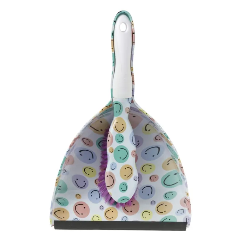 Xenos Stoffer En Blik-Veger en blik smiley - set van 2 - 35x22x10 cm