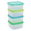 Xenos Bewaardozen-Vershoudbakjes van plastic - 0.9 liter - set van 4