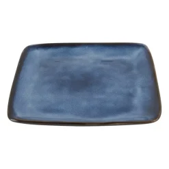 Xenos Borden-Vierkant bord Toscane - donkerblauw - 20x20 cm
