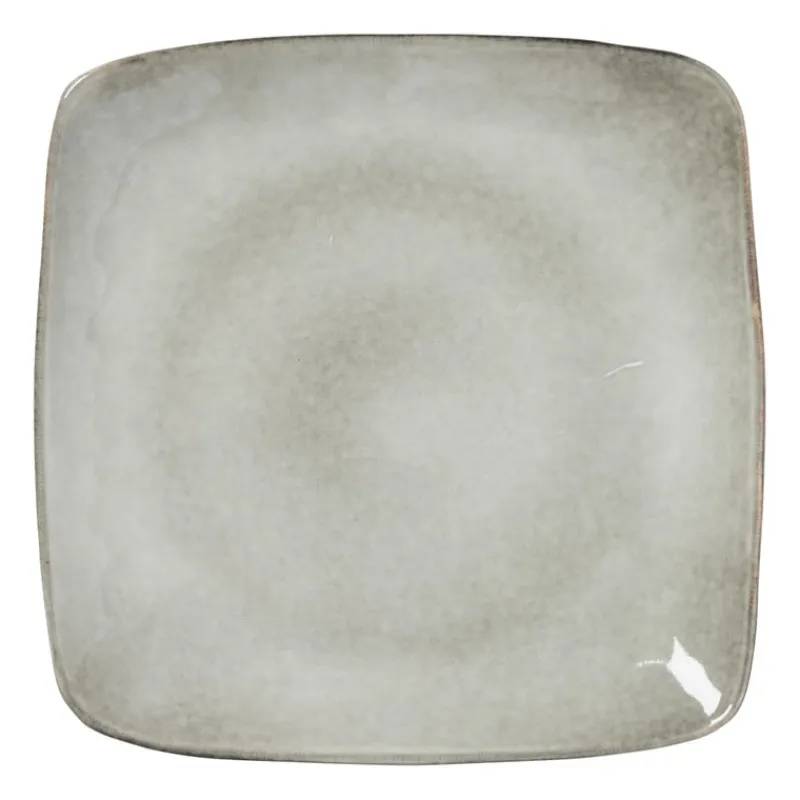 Xenos Borden-Vierkant bord Toscane - grijs - 25x25 cm
