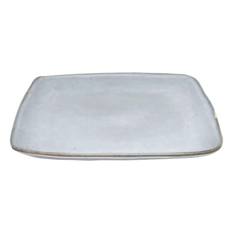 Xenos Borden-Vierkant bord Toscane - lichtblauw - 25x25 cm