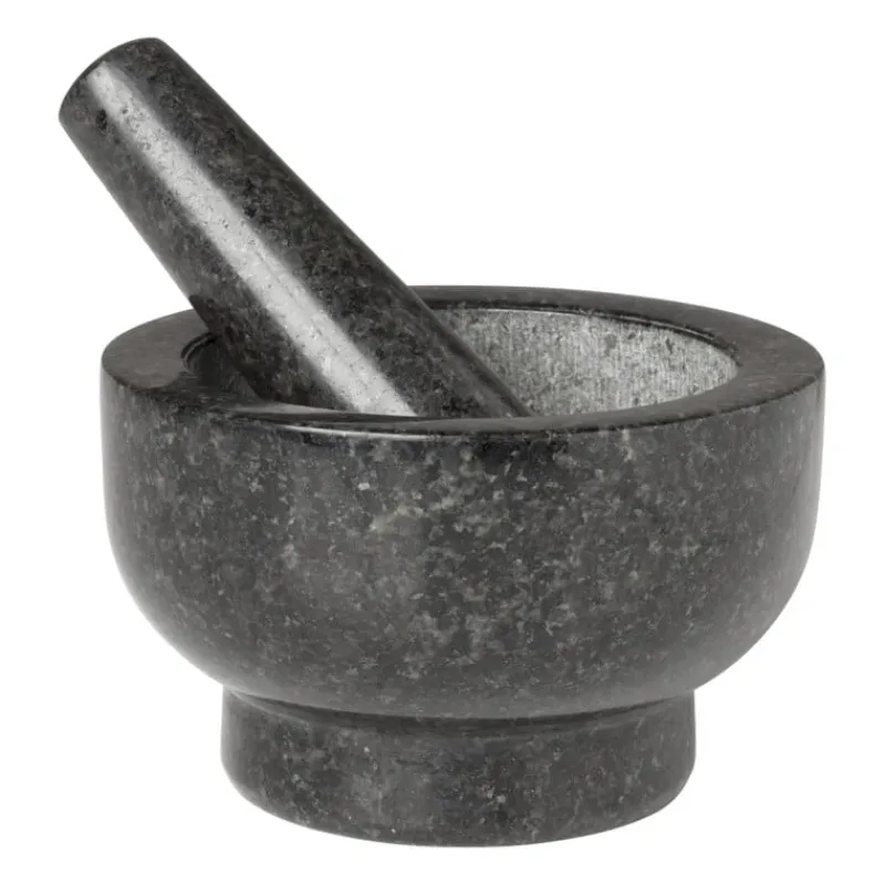 Xenos Keukengerei-Vijzel graniet - zwart - ø12.5x7.5 cm