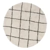 Xenos Vloerkleden-Vloerkleed berber rond - zwart/beige - ø120 cm