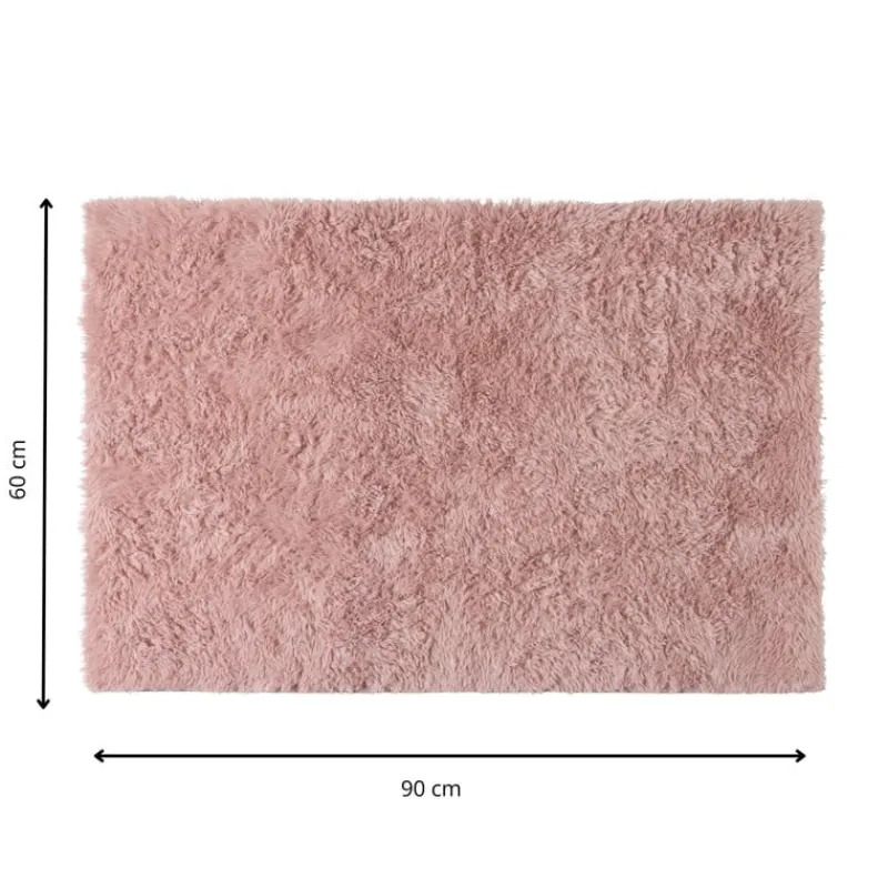 Xenos Vloerkleden-Vloerkleed fluffy - roze - 60x90 cm