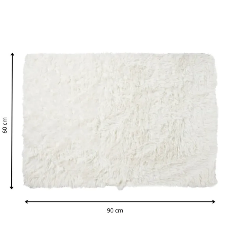 Xenos Vloerkleden-Vloerkleed fluffy - wit - 60x90 cm
