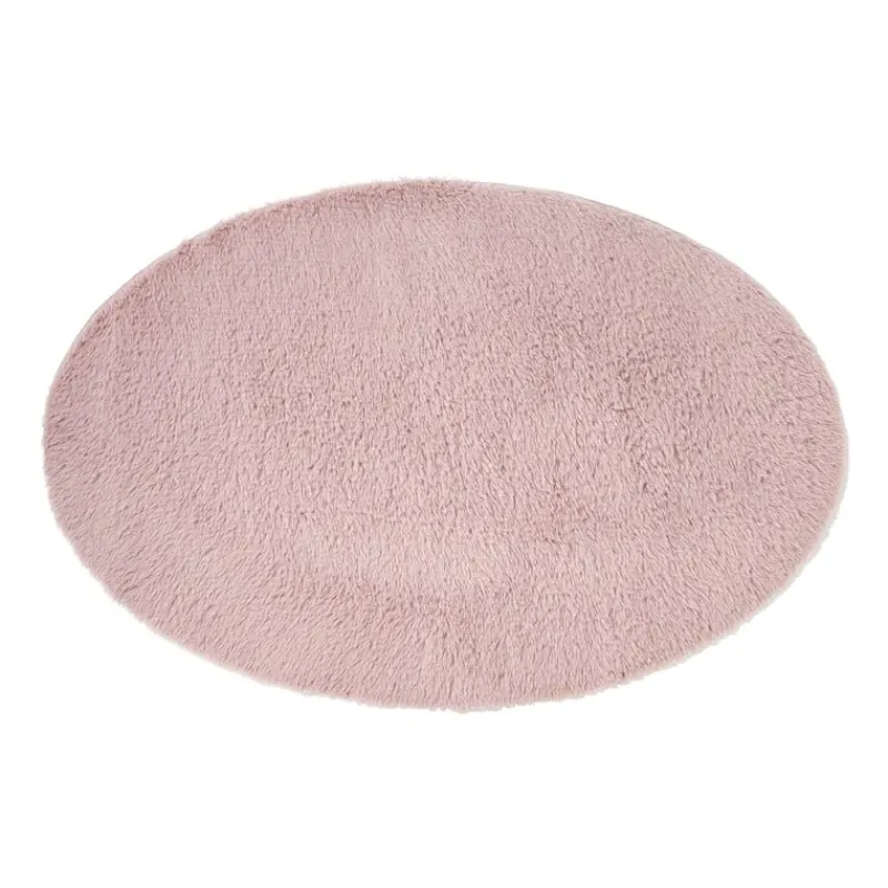 Xenos Vloerkleden-Vloerkleed fluffy ovaal - roze - 120x180 cm