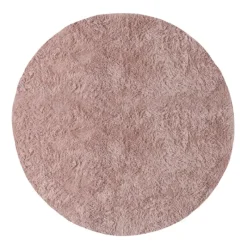 Xenos Vloerkleden-Vloerkleed fluffy rond - roze - ø120 cm