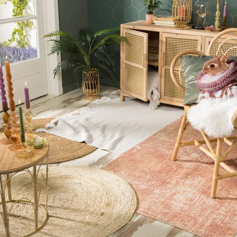 Xenos Vloerkleden-Vloerkleed riet - bruin - 87 cm