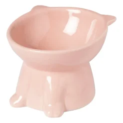 Xenos Huisdieraccessoires-Voerbak voor kat - roze - ø10.3x13 cm