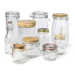 Xenos Voorraadpotten-Voorraadpot met houten deksel - 250 ml