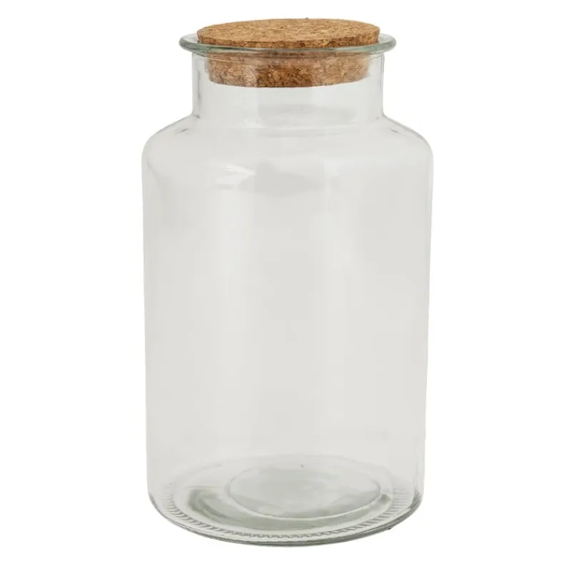 Xenos Voorraadpotten-Voorraadpot met kurken deksel - 2.1 liter