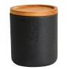 Xenos Badkamer Accessoires-Voorraadpot nature - antraciet - ø10x11 cm