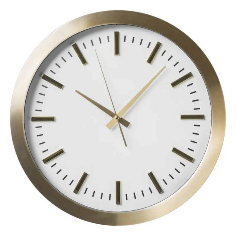 Xenos Klokken-Wandklok gouden rand - wit - ø40 cm