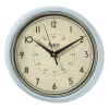 Xenos Klokken-Wandklok retro - lichtblauw - Ø24x6.5 cm