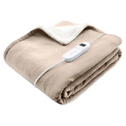 Xenos Winterartikelen|Kerstcadeaus-Warmtedeken - beige - 130x180 cm