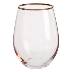 Xenos Waterglazen-Waterglas - roze/goud - 450 ml