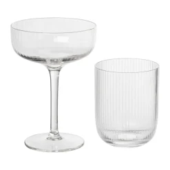 Xenos Waterglazen-Waterglas ribbel - glas - 300 ml