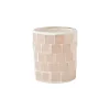 Xenos Waxinelichthouders-Waxinelichthouder Mozaïek - beige - ø7.3x8.5 cm