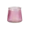 Xenos Waxinelichthouders-Waxinelichthouder roze - glas - ø8.3x7.3 cm