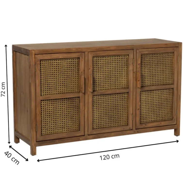 Xenos Tv Meubels|Kast Met Deuren-Webbing dressoir Bandung - bruin - 72x120x40 cm