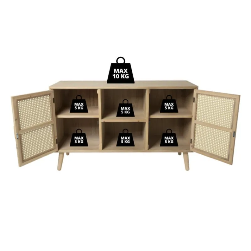 Xenos Dressoir-Webbing Java dressoir - 75x120x39.5 cm