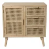 Xenos Dressoir|Ladekasten-Webbing Java kast met 1 deur en 3 laden - 75x74.5x35 cm