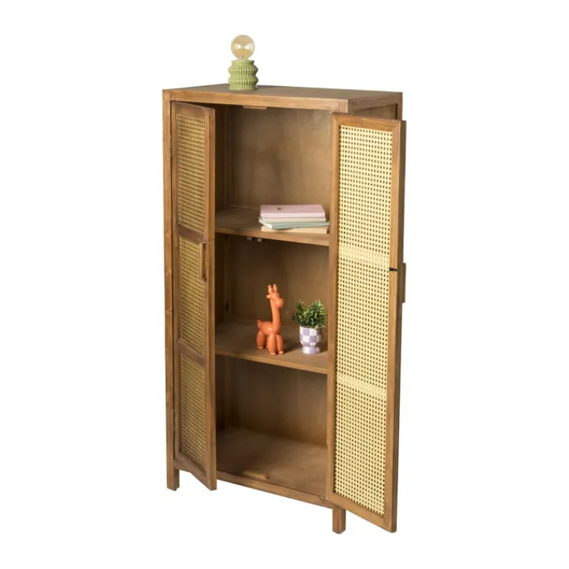 Xenos Kast Met Deuren-Webbing kast Bandung hoog - bruin - 140x70x40 cm